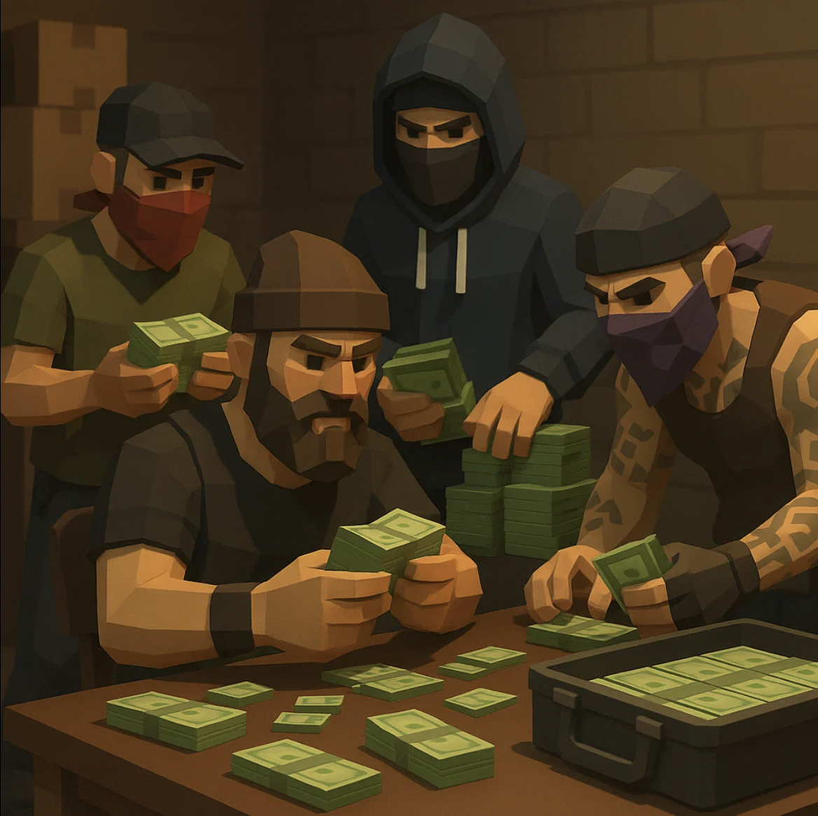 Trap Life VR player counting money - Street Team Creator Program monetization opportunities